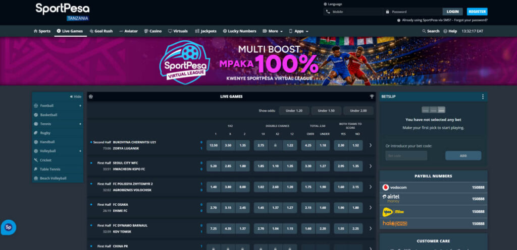 SportPesa live betting